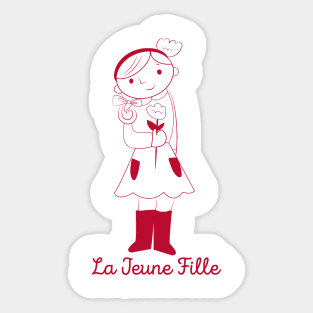 French Girl, La Jeune Fille Sticker